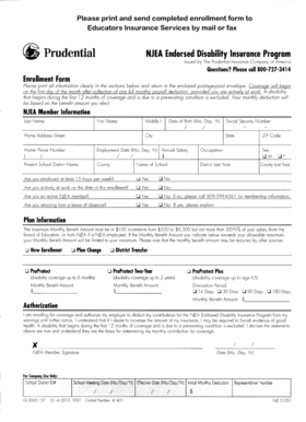 NJEA Disability Insurance Enrollment Form