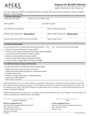 Request for Benefit Estimate