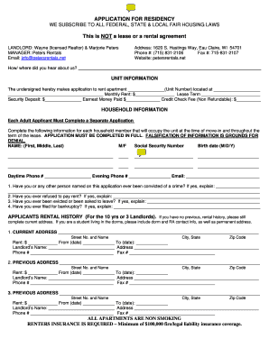 Residential Rental Application
