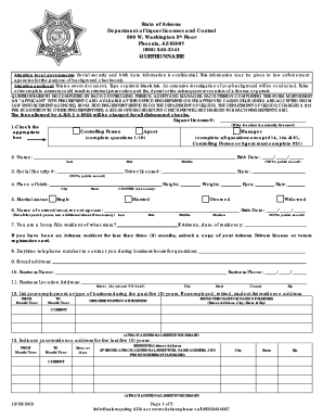 Arizona Liquor License Questionnaire