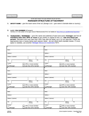 Arizona LLC Manager Structure Attachment