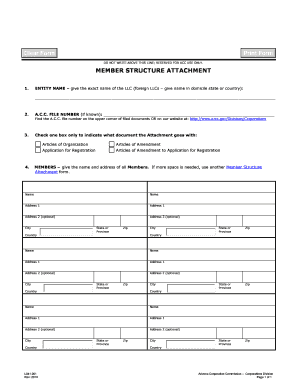 Arizona LLC Member Structure Attachment