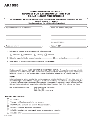 Arkansas Individual Income Tax Extension Request