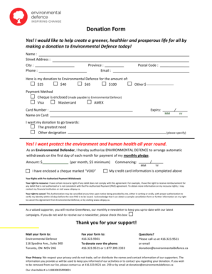 Environmental Defence Donation Form