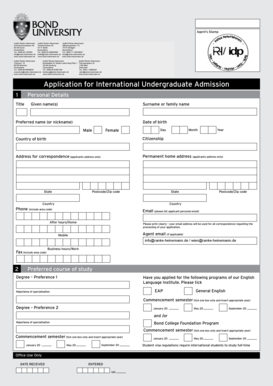 International Undergraduate Admission Application