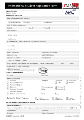 International Student Application Form