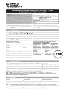 International Student Application for Coursework Studies