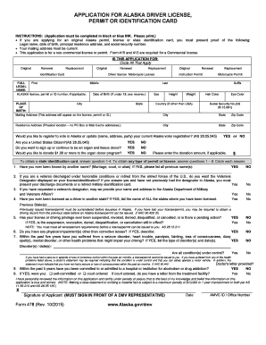 Alaska Driver License Application Form