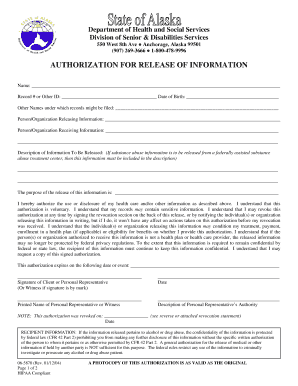 Authorization for Release of Information