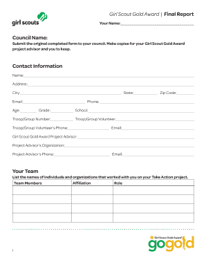 Girl Scout Gold Award Final Report