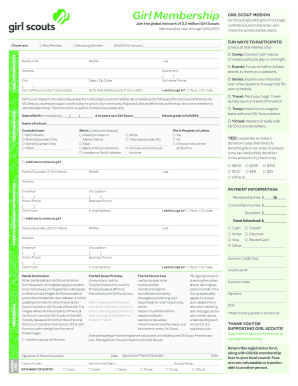 Girl Scout Membership Application
