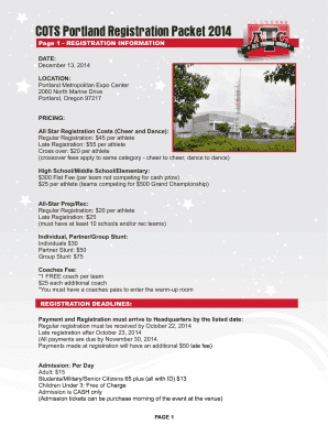 COTS Portland Registration Packet