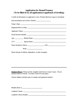 Rental Application Form