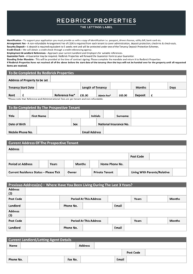 UK Tenant Application Form