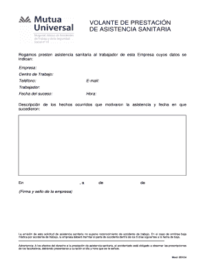 Volante de Prestación de Asistencia Sanitaria