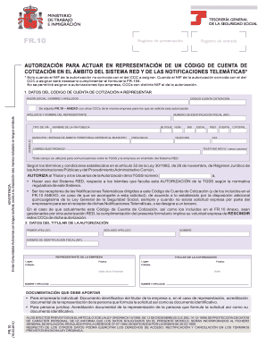 Autorización para actuar en representación de un código de cuenta de cotización