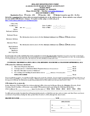 Alabama CPA Annual Registration Form