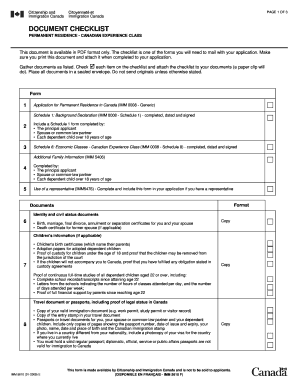 Permanent Residence Document Checklist