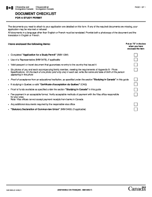 Canada Study Permit Document Checklist