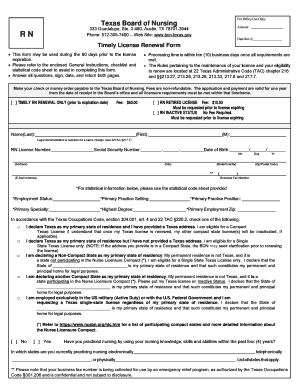 Texas RN License Renewal Form