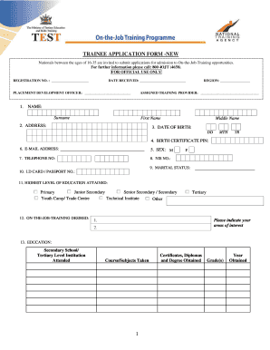 Trainee Application Form