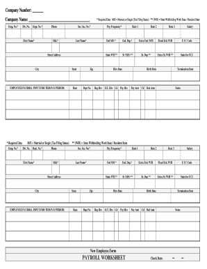 Employee Payroll Input Form