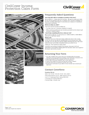 CivilCover Income Protection Claim Form