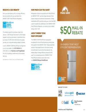 2015 Energy Star Refrigerator Rebate Application