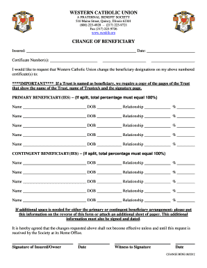 Change of Beneficiary Form