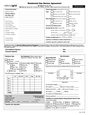 Residential Gas Service Agreement