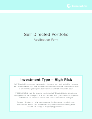 Self Directed Portfolio Application Form