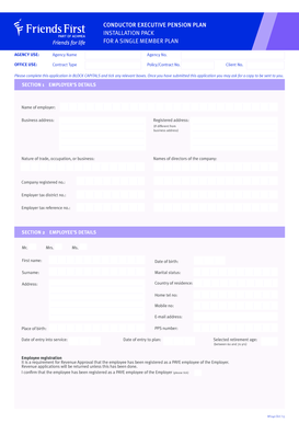 Conductor Executive Pension Plan Application