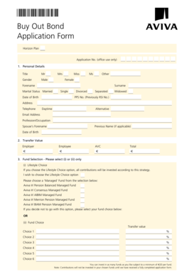Buy Out Bond Application Form