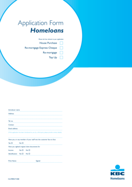 KBC Homeloans Application Form