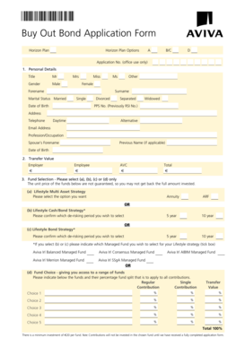 Buy Out Bond Application Form