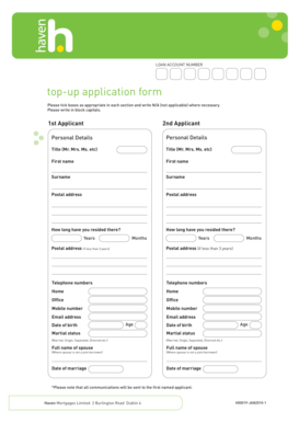 Haven Mortgages Top-Up Application Form