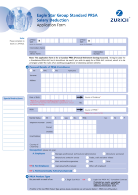 Eagle Star Group Standard PRSA Salary Deduction Application Form