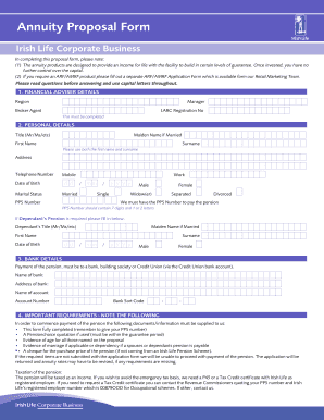 Annuity Proposal Form