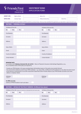 Investment Bond Application Form