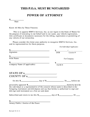 Power of Attorney for Vehicle Registration