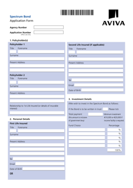 Spectrum Bond Application Form