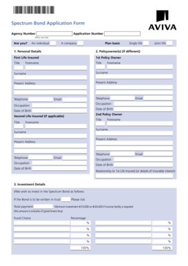 Spectrum Bond Application Form