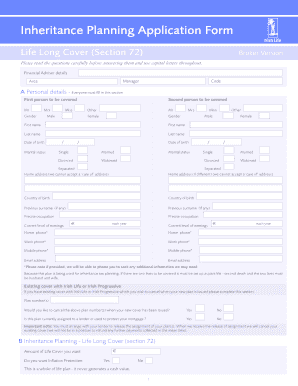Inheritance Planning Application Form