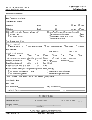 New York State Child Enrollment Form