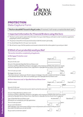 Royal London Protection Data Capture Form