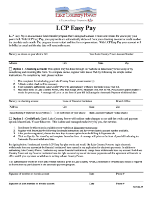 LCP Easy Pay Enrollment Form