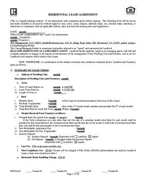 Virginia Residential Lease Agreement