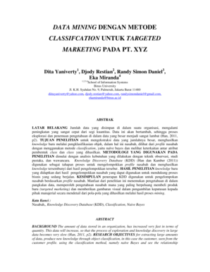 Fillable Online Thesis Binus Ac Data Mining Dengan Metode Classifcation Untuk Thesis Binus Ac Fax Email Print Pdffiller