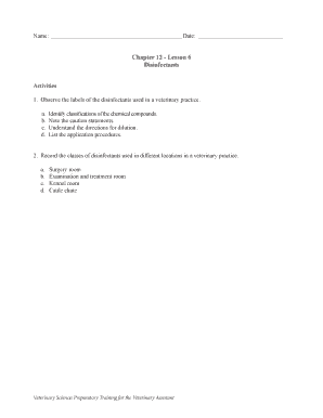Veterinary Disinfectant Usage Form