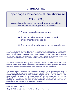 Copenhagen Psychosocial Questionnaire